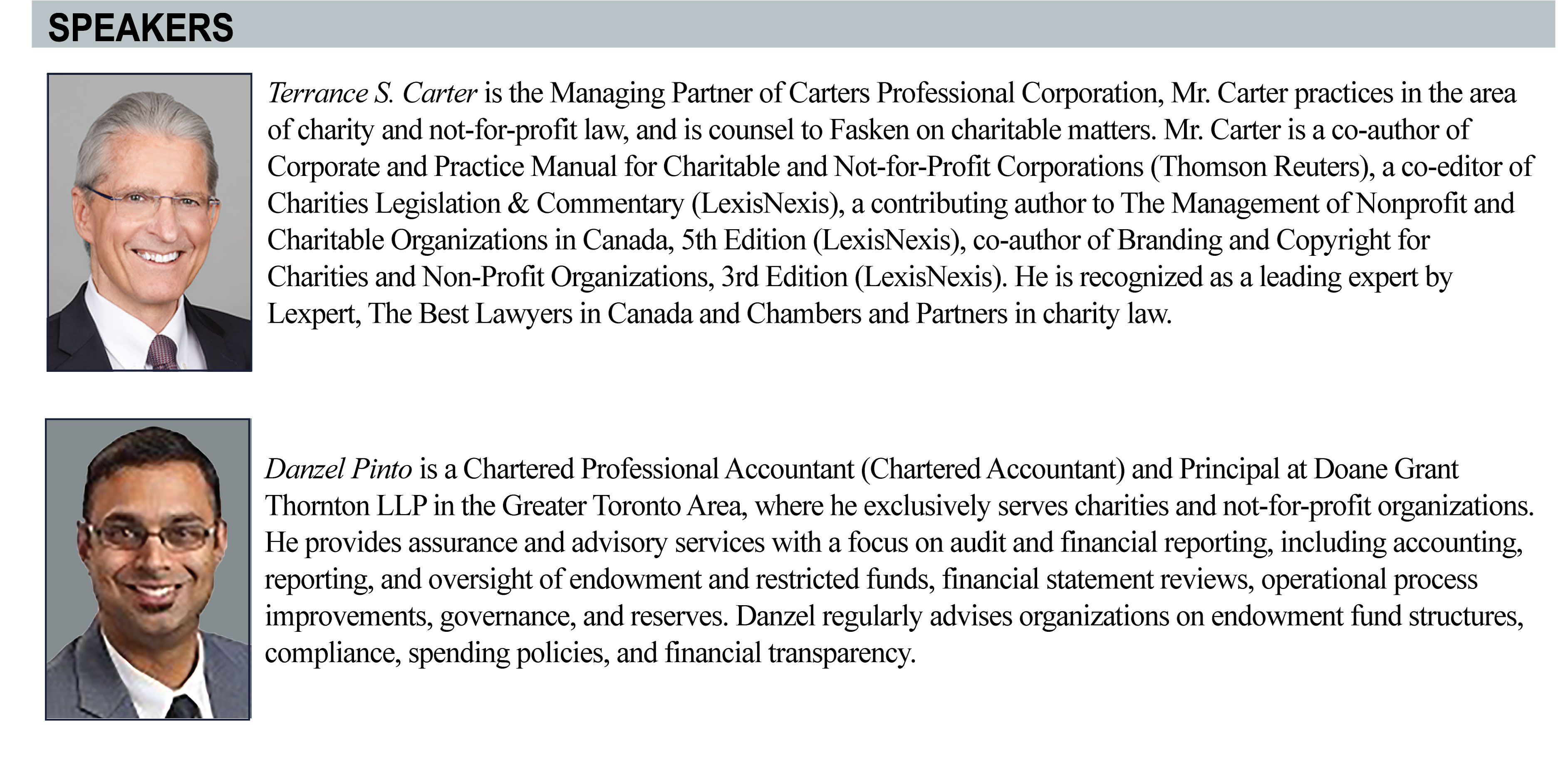 Webinar Topics and Speakers are listed